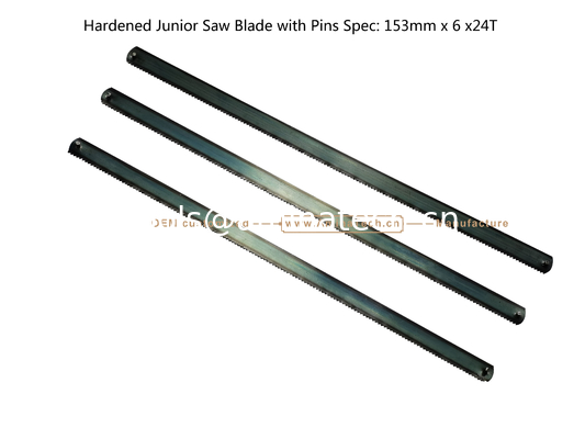 Lame de scie junior trempée avec goupilles Spécifications : 153 mm x 6 x 24 dents Coupe du bois, du plastique, des métaux de faible dureté fournisseur