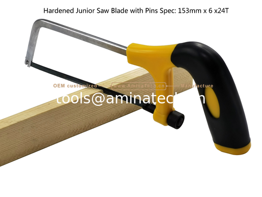 Lame de scie junior trempée avec goupilles Spécifications : 153 mm x 6 x 24 dents Coupe du bois, du plastique, des métaux de faible dureté fournisseur