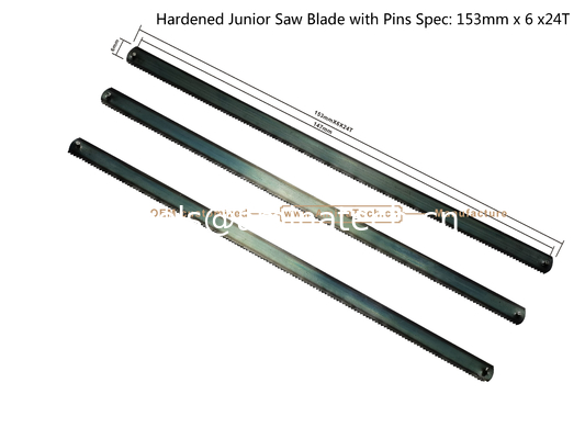 Lame de scie junior trempée avec goupilles Spécifications : 153 mm x 6 x 24 dents Coupe du bois, du plastique, des métaux de faible dureté fournisseur
