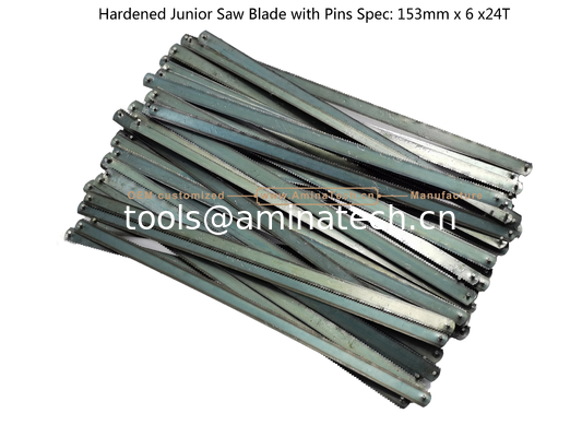 Lame de scie junior trempée avec goupilles Spécifications : 153 mm x 6 x 24 dents Coupe du bois, du plastique, des métaux de faible dureté fournisseur