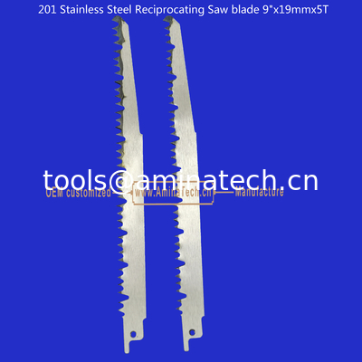 201 Lange de scie réciproque en acier inoxydable 9"x19mmx5T Pour couper du bois, du bambou, du plastique, de la viande congelée, des os fournisseur