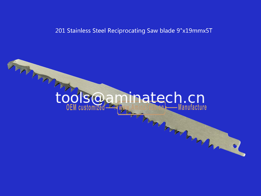 201 Lange de scie réciproque en acier inoxydable 9"x19mmx5T Pour couper du bois, du bambou, du plastique, de la viande congelée, des os fournisseur