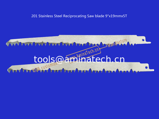 201 Lange de scie réciproque en acier inoxydable 9"x19mmx5T Pour couper du bois, du bambou, du plastique, de la viande congelée, des os fournisseur