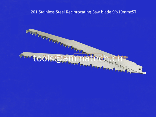 201 Lange de scie réciproque en acier inoxydable 9"x19mmx5T Pour couper du bois, du bambou, du plastique, de la viande congelée, des os fournisseur