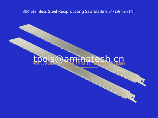 304 acier inoxydable lame de scie réciproque 9,5 "x19 mmx14T, coupe de bois, bambou, plastique, viande congelée, os, métal fournisseur