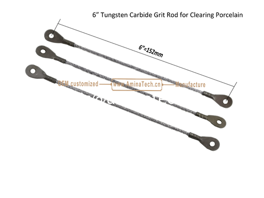 6"Tungstène carbure Grit Rod pour le nettoyage de la porcelaine, couper les carreaux fournisseur