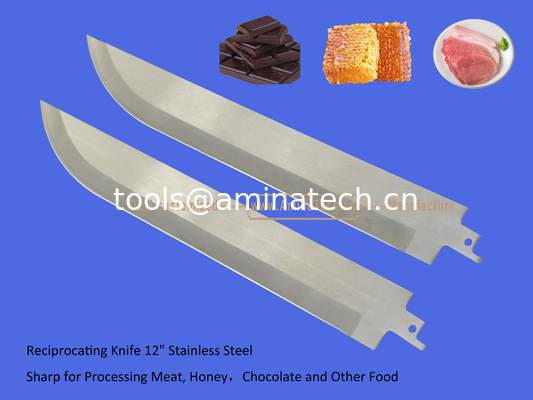 Couteau alternatif 12" en acier inoxydable, tranchant pour la transformation de la viande, du miel, du chocolat et d'autres aliments, outils électriques fournisseur
