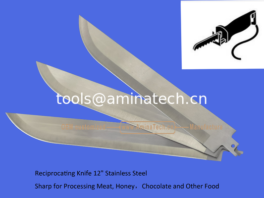 Couteau alternatif 12" en acier inoxydable, tranchant pour la transformation de la viande, du miel, du chocolat et d'autres aliments, outils électriques fournisseur