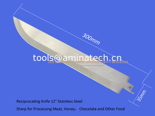 Couteau alternatif 12" en acier inoxydable, tranchant pour la transformation de la viande, du miel, du chocolat et d'autres aliments, outils électriques fournisseur