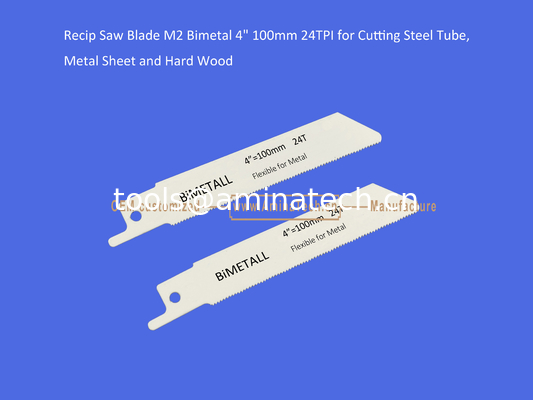 Lame de scie alternative M2 bimétal 4" 100mm 24 dents par pouce pour couper tube en acier, tôle et bois dur, outils électriques fournisseur