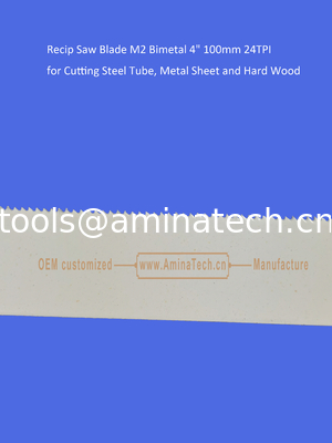 Lame de scie alternative M2 bimétal 4" 100mm 24 dents par pouce pour couper tube en acier, tôle et bois dur, outils électriques fournisseur