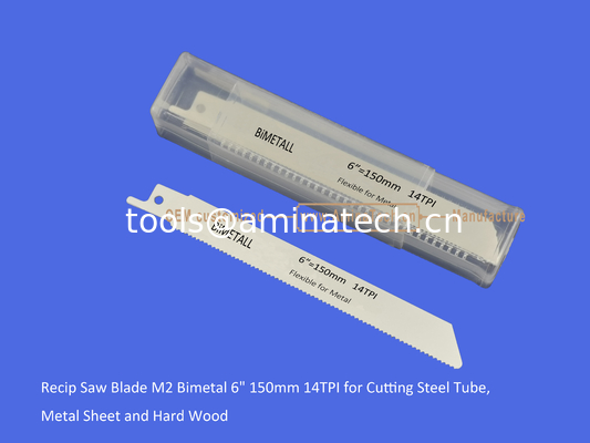 Blade de scie de recette M2 Bimetal 6" 150mm 14TPI pour couper des tubes en acier, des feuilles de métal et du bois dur, outils électriques fournisseur