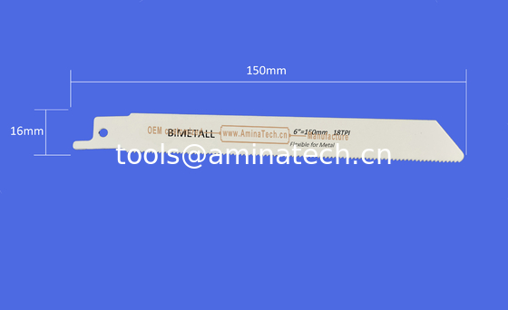 Lame de scie alternative M2 bimétal 6" 150mm 18TPI pour couper tube en acier, tôle et bois dur, alternative, outils électriques fournisseur