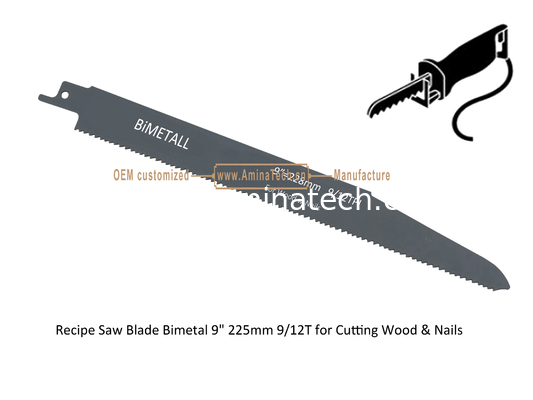 Lame de scie alternative, scie sabre bimétal Flex 9" 225mm 6/12T Progressive Efficace pour bois et clous, outils électriques fournisseur