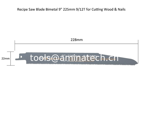 Lame de scie alternative, scie sabre bimétal Flex 9" 225mm 6/12T Progressive Efficace pour bois et clous, outils électriques fournisseur