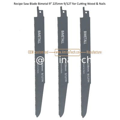 Lame de scie alternative, scie sabre bimétal Flex 9" 225mm 6/12T Progressive Efficace pour bois et clous, outils électriques fournisseur