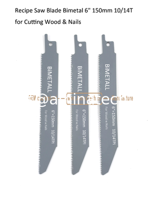 Réception Lamelle à scie bimetallique 6" 150mm 10/14T pour couper du bois et des ongles, réciproque, outils électriques fournisseur