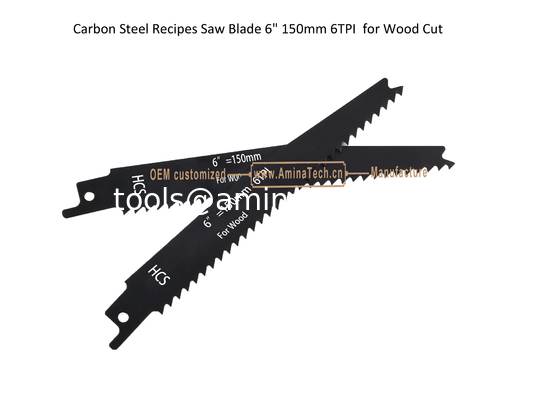 Lame de scie en acier au carbone 6" 150mm 6 dents par pouce pour la coupe du bois, alternative, outils électriques fournisseur