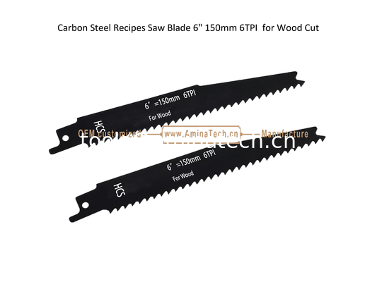 Lame de scie en acier au carbone 6" 150mm 6 dents par pouce pour la coupe du bois, alternative, outils électriques fournisseur