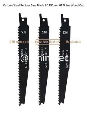 Lame de scie en acier au carbone 6" 150mm 6 dents par pouce pour la coupe du bois, alternative, outils électriques fournisseur