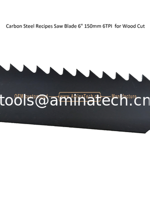 Lame de scie en acier au carbone 6" 150mm 6 dents par pouce pour la coupe du bois, alternative, outils électriques fournisseur