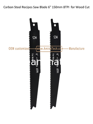 Carbon Steel Recipes Saw Blade 6" 150mm 8TPI  for Wood Cut ,Reciprocating,Power Tools fournisseur