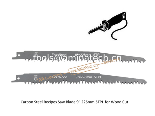 Lame de scie en acier au carbone pour bois 9" 225mm 5 dents/pouce, pour coupe alternative, outils électriques fournisseur