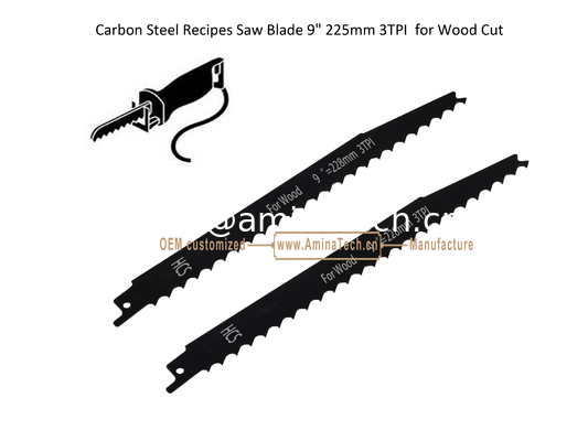 Lame de scie en acier au carbone pour recettes 9" 225mm 3DPI pour coupe du bois, alternative, outils électriques fournisseur