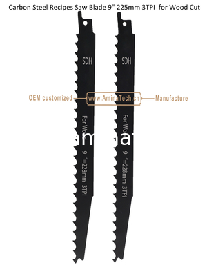 Lame de scie en acier au carbone pour recettes 9" 225mm 3DPI pour coupe du bois, alternative, outils électriques fournisseur