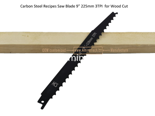 Lame de scie en acier au carbone pour recettes 9" 225mm 3DPI pour coupe du bois, alternative, outils électriques fournisseur