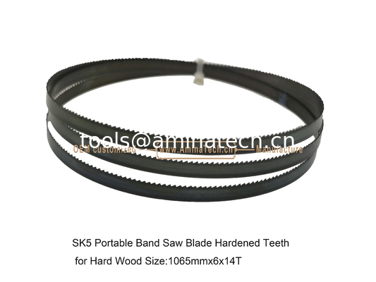 Lame de scie à ruban portable SK5 dents trempées pour bois dur Taille : 1065mmx6x14T fournisseur