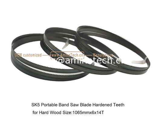 Lame de scie à ruban portable SK5 dents trempées pour bois dur Taille : 1065mmx6x14T fournisseur