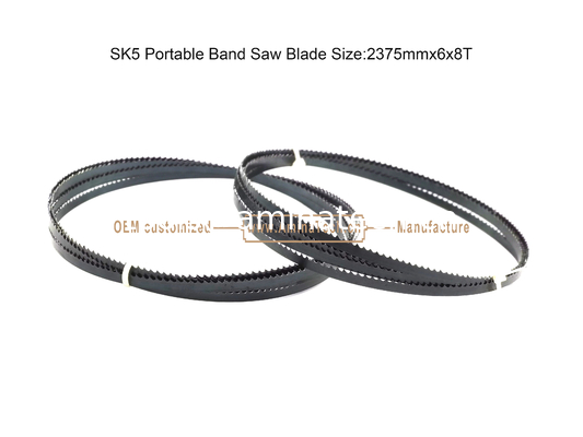 Lame de scie à ruban portable SK5 Taille : 2375mmx6x8T, Pour la coupe du bois et des métaux tendres fournisseur