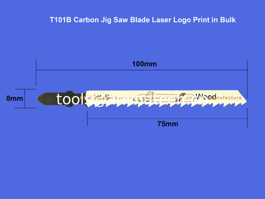 T101B Carbon Jig Saw Blade Logo laser Imprimé en vrac: 100mmx8x10T, coupe de bois, lame de scie réciproque fournisseur