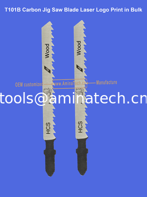 T101B Carbon Jig Saw Blade Logo laser Imprimé en vrac: 100mmx8x10T, coupe de bois, lame de scie réciproque fournisseur