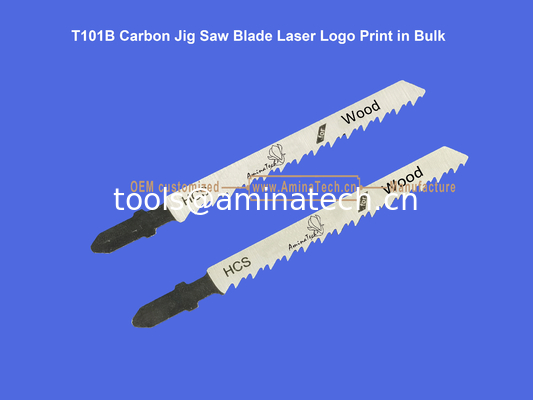 T101B Carbon Jig Saw Blade Logo laser Imprimé en vrac: 100mmx8x10T, coupe de bois, lame de scie réciproque fournisseur