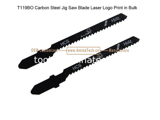 T119BO Carbon Jig Saw Blade Logo laser Impression en vrac:75mmX6x12T, coupe de bois, lame de scie réciproque fournisseur