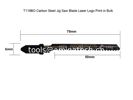 T119BO Carbon Jig Saw Blade Logo laser Impression en vrac:75mmX6x12T, coupe de bois, lame de scie réciproque fournisseur