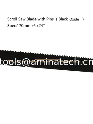 Lame de scie à chantourner avec broches (Oxyde noir) Spécifications: 170mmx6x24T Coupe du bois, du plastique, des métaux de faible dureté fournisseur