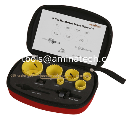 9PC Bi-Metal Hole Saw Set,Power Tools,Drill Bits fournisseur