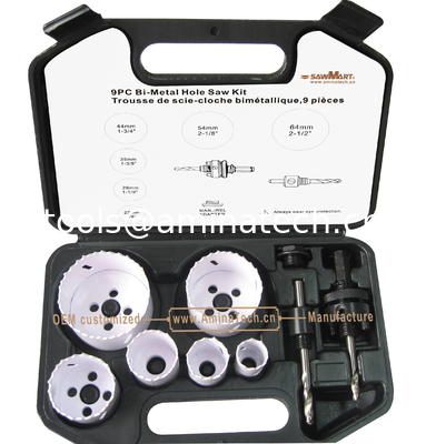 9 PC Kit de scie à trous bi-métalliques, outils électriques, perceuses fournisseur