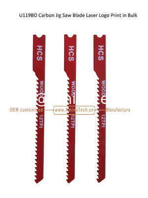 Lame de scie sauteuse en acier au carbone U119BO avec logo laser imprimé en gros, taille : 75 mm x 6 x 12T, pour la coupe du bois, lames de scie alternative fournisseur