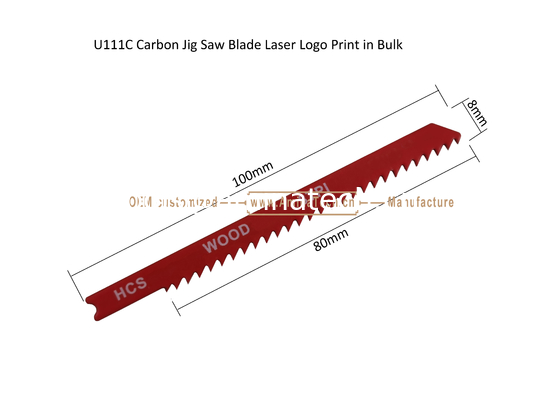 Lame de scie sauteuse en acier au carbone U111C, impression laser du logo en vrac, taille : 100 mm x 8 x 8T, pour la coupe du bois, lame de scie alternative fournisseur