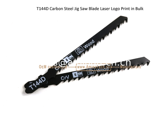 Lame de scie sauteuse au carbone T144D avec impression laser du logo en vrac, taille : 100 mm x 8 x 6T, pour la coupe du bois, lame de scie alternative fournisseur
