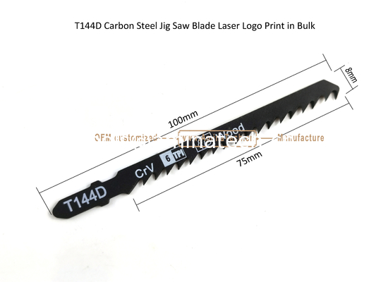 Lame de scie sauteuse au carbone T144D avec impression laser du logo en vrac, taille : 100 mm x 8 x 6T, pour la coupe du bois, lame de scie alternative fournisseur