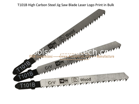 T101B Jig Saw Blade en acier au carbone Logo laser Imprimé en vrac: 100mmx8x10T, Coupe de bois, Lamelle de scie réciproque fournisseur