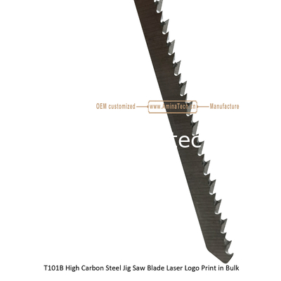 T101B Jig Saw Blade en acier au carbone Logo laser Imprimé en vrac: 100mmx8x10T, Coupe de bois, Lamelle de scie réciproque fournisseur