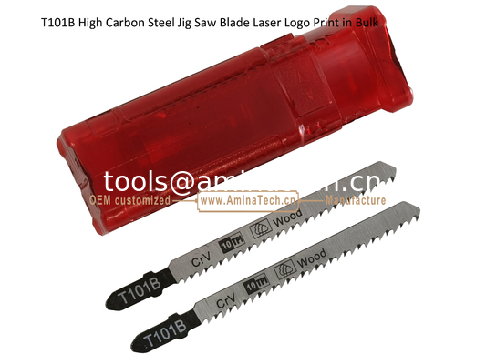 T101B Jig Saw Blade en acier au carbone Logo laser Imprimé en vrac: 100mmx8x10T, Coupe de bois, Lamelle de scie réciproque fournisseur