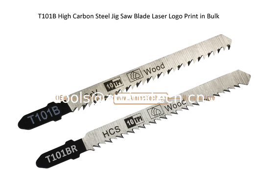 T101B Jig Saw Blade en acier au carbone Logo laser Imprimé en vrac: 100mmx8x10T, Coupe de bois, Lamelle de scie réciproque fournisseur