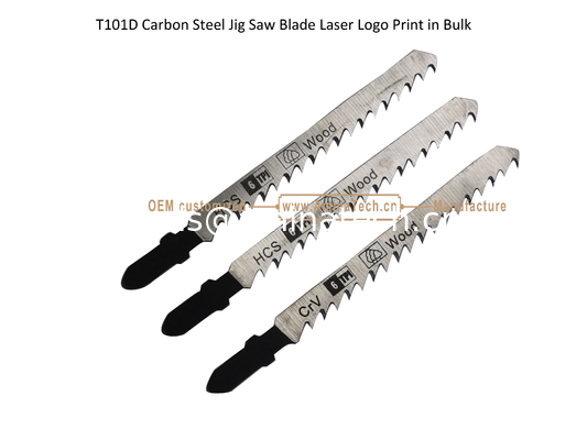 Lame de scie sauteuse en acier au carbone T101D, impression laser du logo en gros, dimensions : 100mm x 8 x 6T, pour la coupe du bois, emballage en boîte fournisseur
